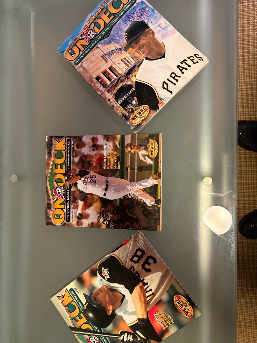 On Deck Baseball Card Boxes - Triangular Display Set - White, Black, Yellow